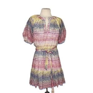 Willa Story racheal DRESS Sz XS  short Sleeve multicolor  Grannycore prairie